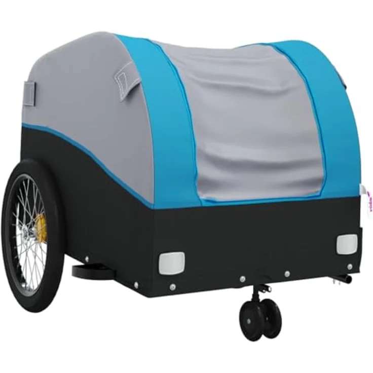 vidaXL Fahrradkinderanhänger, Eisen, 30 kg maximale Belastbarkeit, Schwarz und Blau – Bild 5