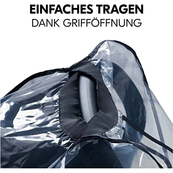 Hauck Regenschutz Babyschale Universal mit Trageöffnung, Kontakt-Fenster, Luftlöcher, Einfache Befestigung mit Gummizug, Regenverdeck Babyschale Klein Faltbar, Transparent – Bild 3