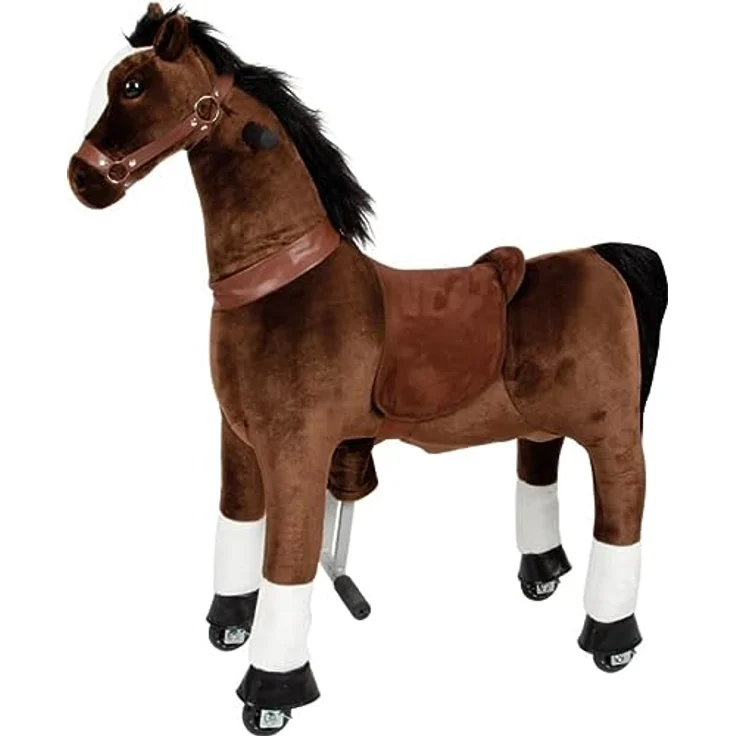 small foot Reitpferd auf Rollen aus Plüsch, Spielpferd zum Reiten, belastbar bis 50 kg, für Kinder ab 5 Jahren, 12462 – Bild 4