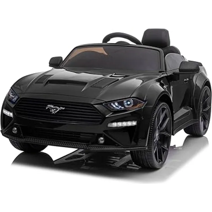 FINOOS Kinderauto Ford GT-500 24V Kinder Elektroauto mit Fernbedienung, Bluetooth, LED-Lichtern (Schwarz)