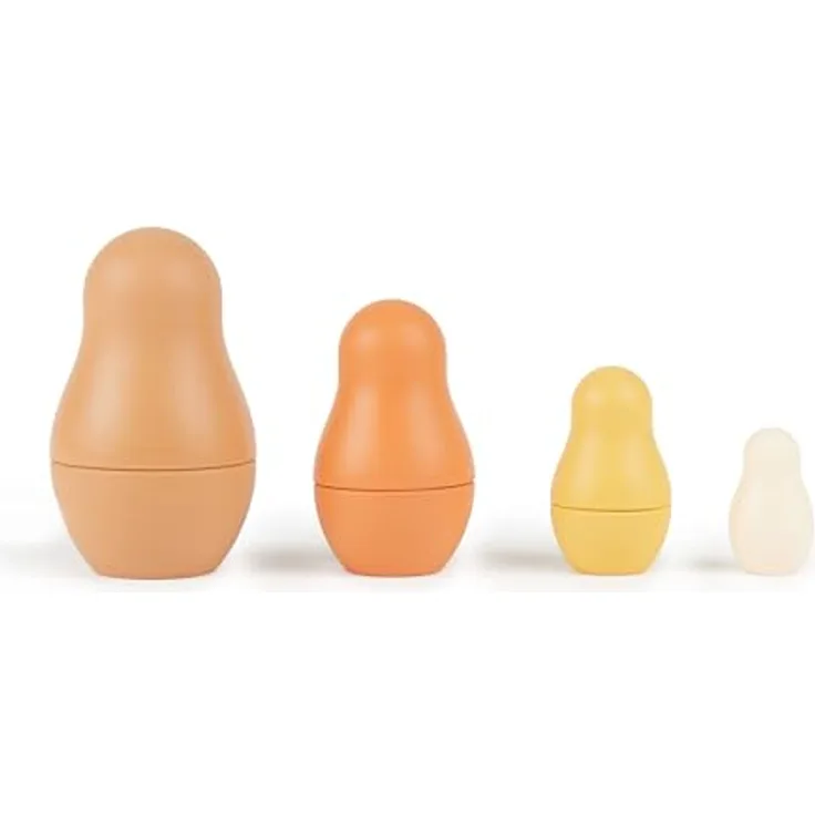 Bieco Silikon Matroschka für Kinder Chocolate Bliss | Badespielzeug Baby ab 1 Jahr | Montessori Spielzeug Baby | Babuschka Puppen badewannenspielzeug Baby Badespielzeug Silikon Spielzeug Baby