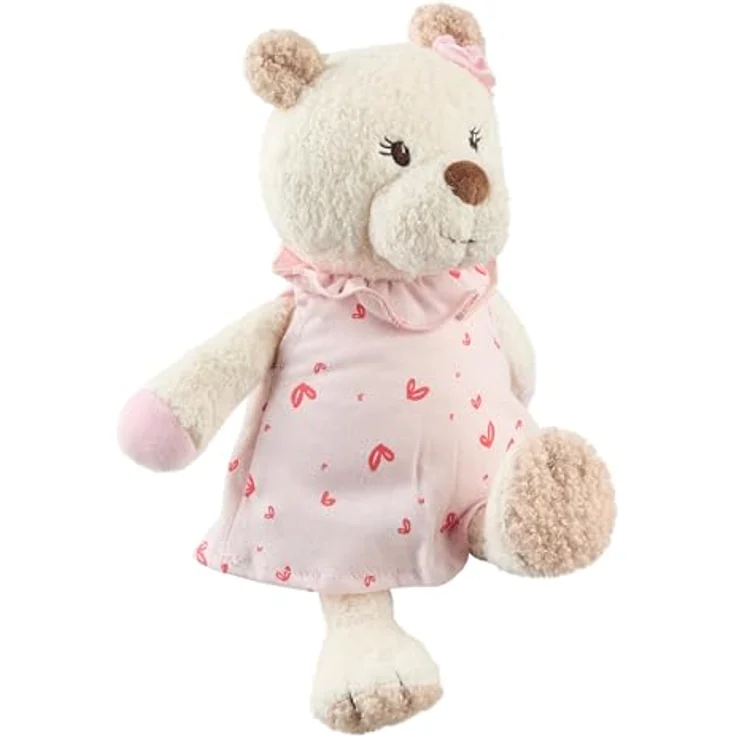 Sterntaler Kuscheltier M BÄR Betty, cremeweißer, weich wattierter Bär mit süßen Details und 3D Blume am Ohr – Bild 7