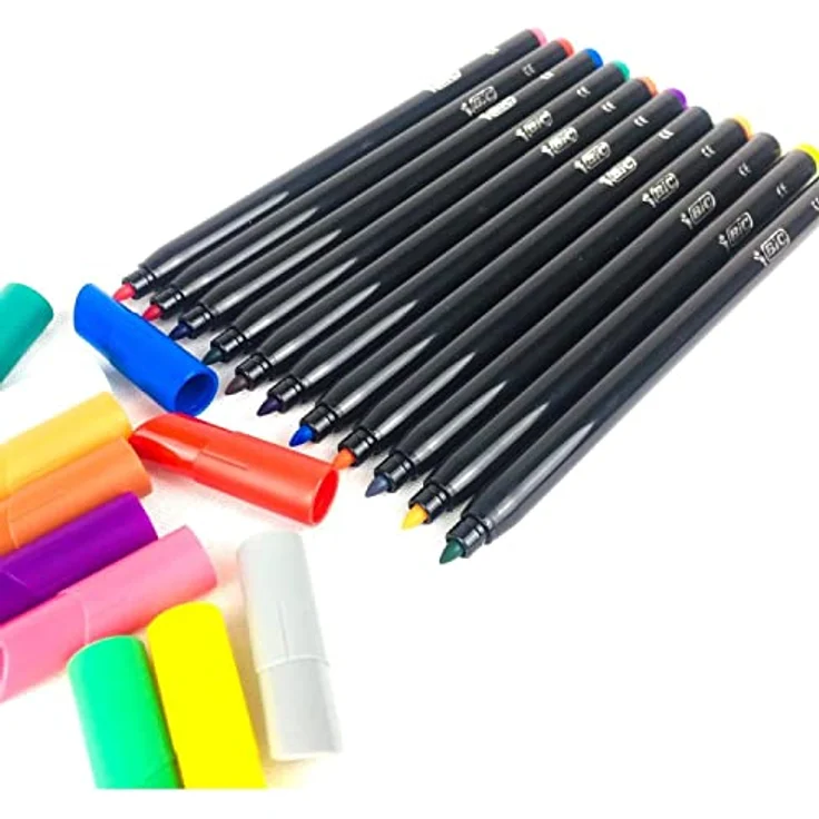 BIC Intensity Filzstifte, 12 Farben, auswaschbar, stabile Spitze – Bild 2