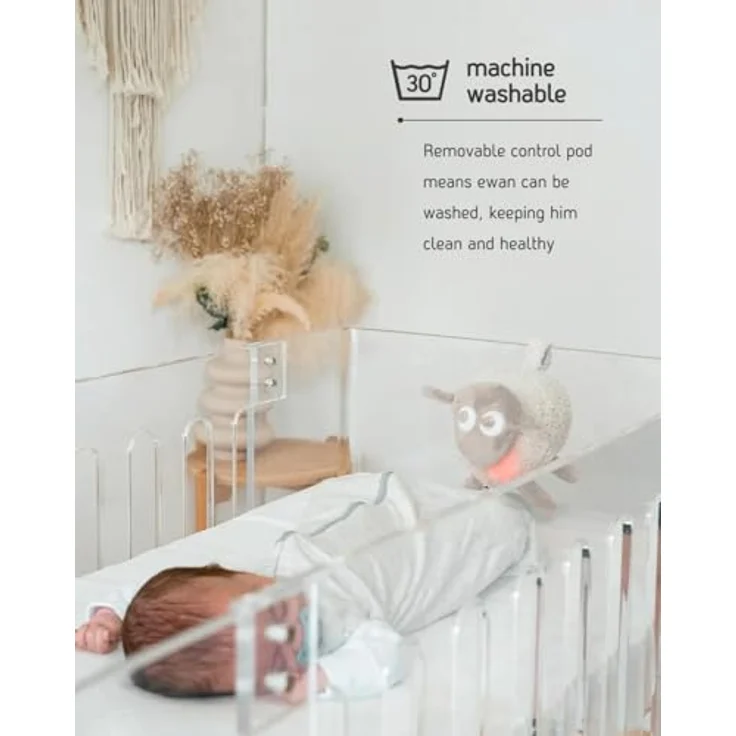 Sweet Dreamers Ewan Deluxe, Wiederaufladbare White Noise Sound Machine in Beige, mit Schreisensor, Nachtlicht und 10 beruhigenden Geräuschen, kontinuierliche oder Timer-Wiedergabe – Bild 5