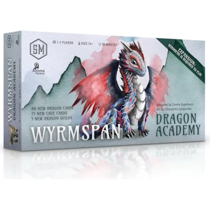 Stonemaier Games Wyrmspan: Dragon Academy Erweiterung von Connie Vogelmann, Strategie-Brettspiel mit jungen Drachen, Erweiterung für 1–5 Spieler