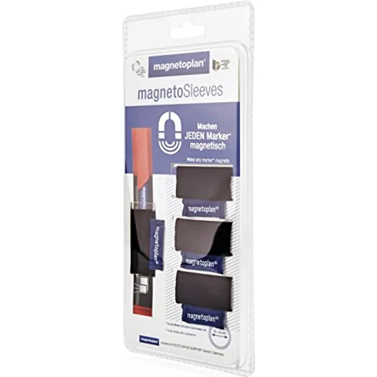 magnetoplan magnetoSleeves, magnetischer Stiftehalter aus Filz, schwarz, für Boardmarker 15-18 mm, 4 Stück – Bild 3