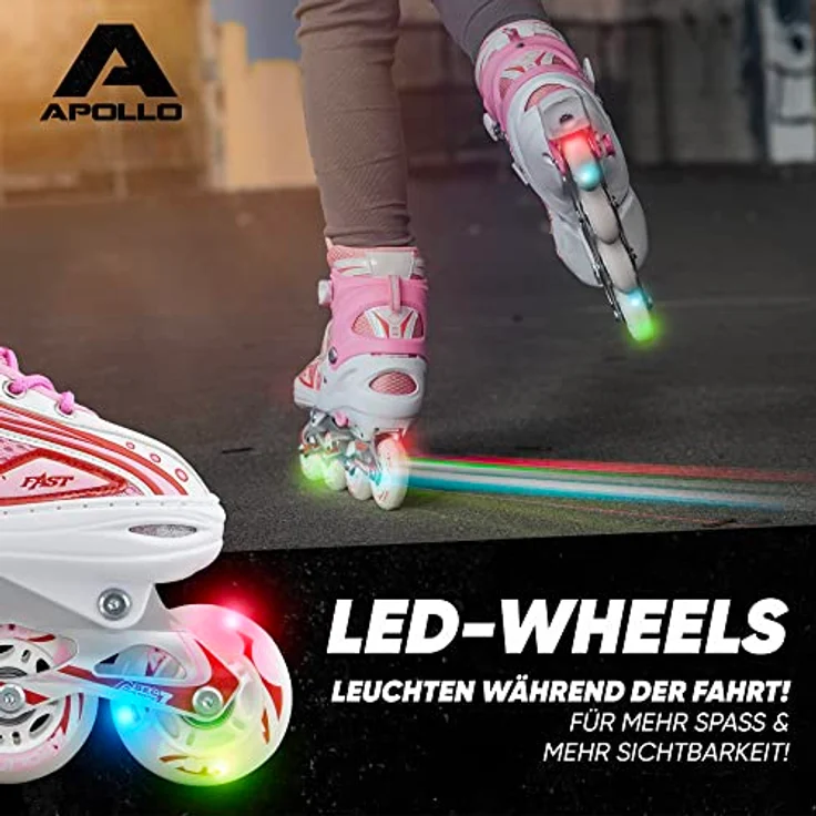 Apollo Super Blades X Pro, größenverstellbare Inliner mit LED Wheels, Größe 31–42 – Bild 3