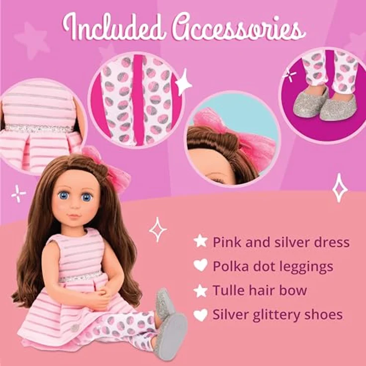 Glitter Girls Puppe Bluebell – Bewegliche 36cm Puppe mit Kleidung, Zubehör und langen Haaren zum frisieren - Spielzeug ab 3 Jahren (6 Teile) – Bild 4