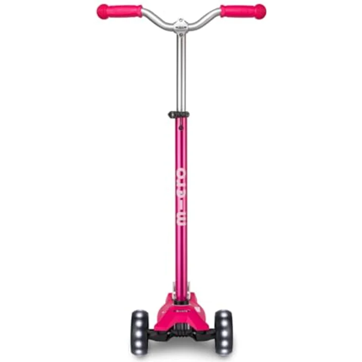 Micro maxi micro deluxe pro LED, Kickboard mit breiten LED-Vorderrädern, rutschfestem Trittbrett und höhenverstellbarem Chopper-Lenker – Bild 2