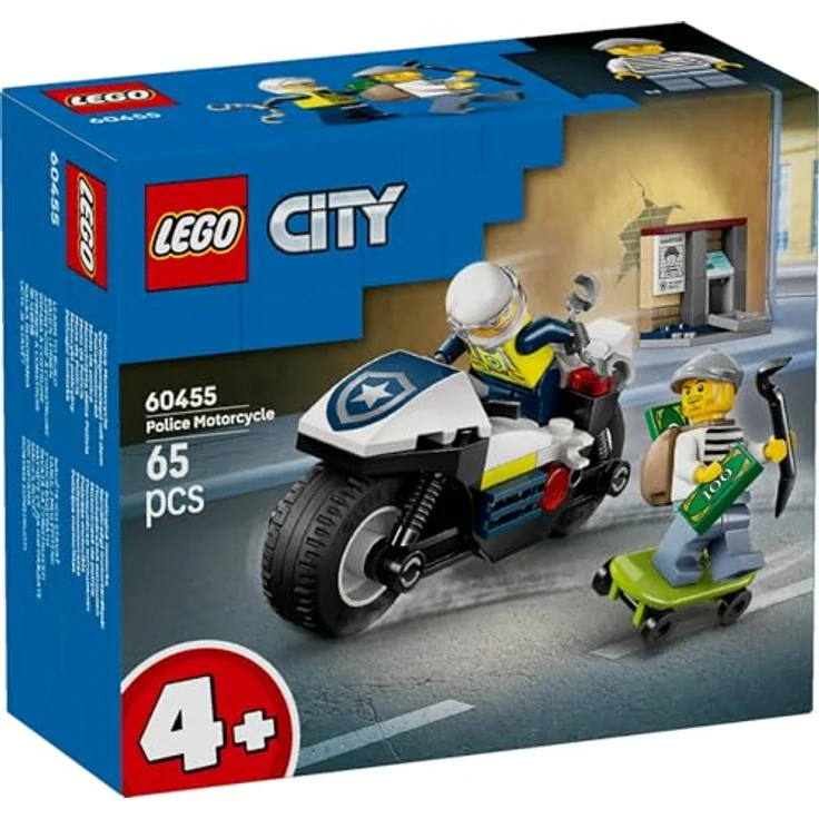 LEGO City 60455 - Verfolgungsjagd mit dem Polizeimotorrad, 65-teiliges Set für Kinder ab 4 Jahren mit Polizeimotorrad und Skateboard. – Bild 8