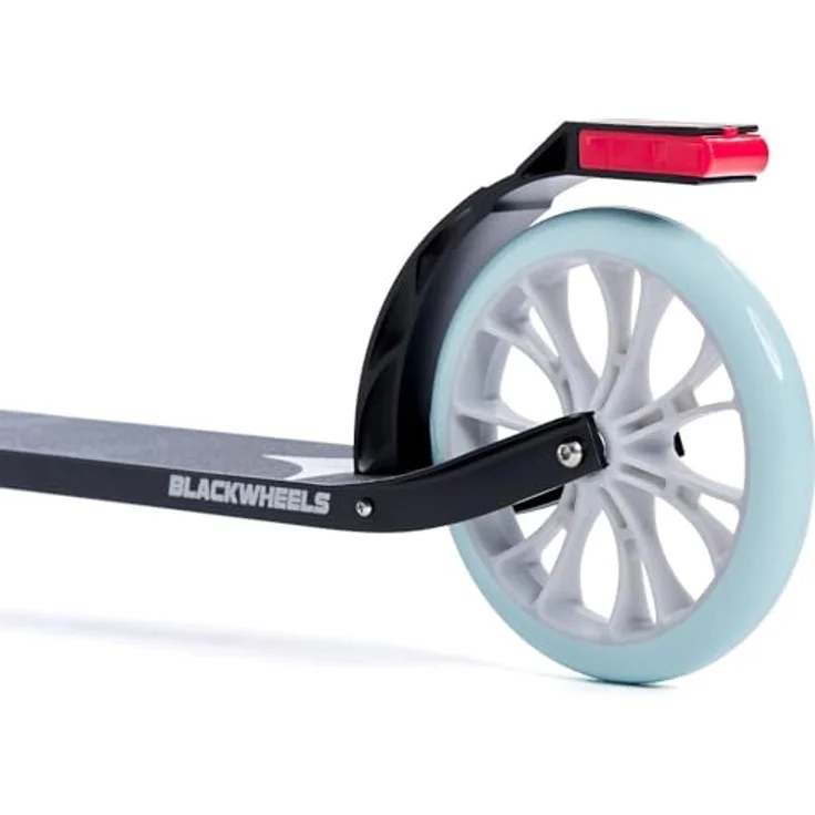 BLACKWHEELS Scooter Zoom, Schwarz und mint, leichter Aluminiumrahmen, schnelles Klappsystem, ergonomische TPU-Griffe, grosse 200 mm Räder, integrierter Stossdämpfer – Bild 7