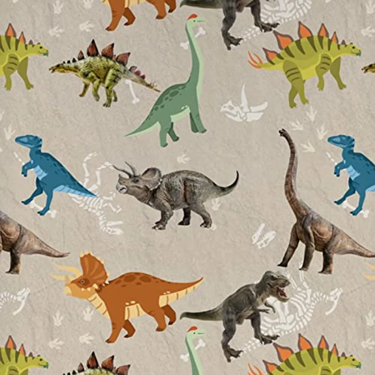 ESPiCO Bettwäsche Trendy Bedding Dinosaurier Ross Dino Saurier Urzeit Fleischfresser T-Rex Brachiosaurus Renforcé, 2-teiliges Set, 100% Baumwolle, Kinderbettwäsche, beigefarben – Bild 4