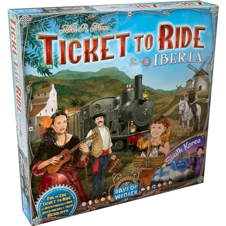 Days of Wonder, Zug um Zug – Iberia & Südkorea, Map-Erweiterung, Familienspiel, Brettspiel, 2-5 Spieler, ab 8+ Jahren, 30-60 Minuten, Deutsch, Mehrsprachig – Bild 1