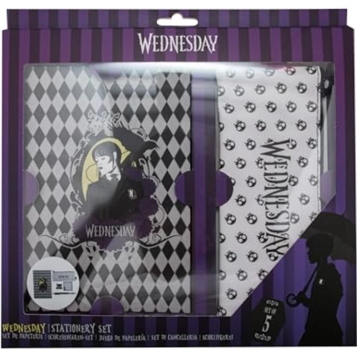 Cinereplicas Schreibgeräteetui Schreibset Wednesday Addams, 1-tlg. Federmäppchen für Fans der Addams Family – Bild 8
