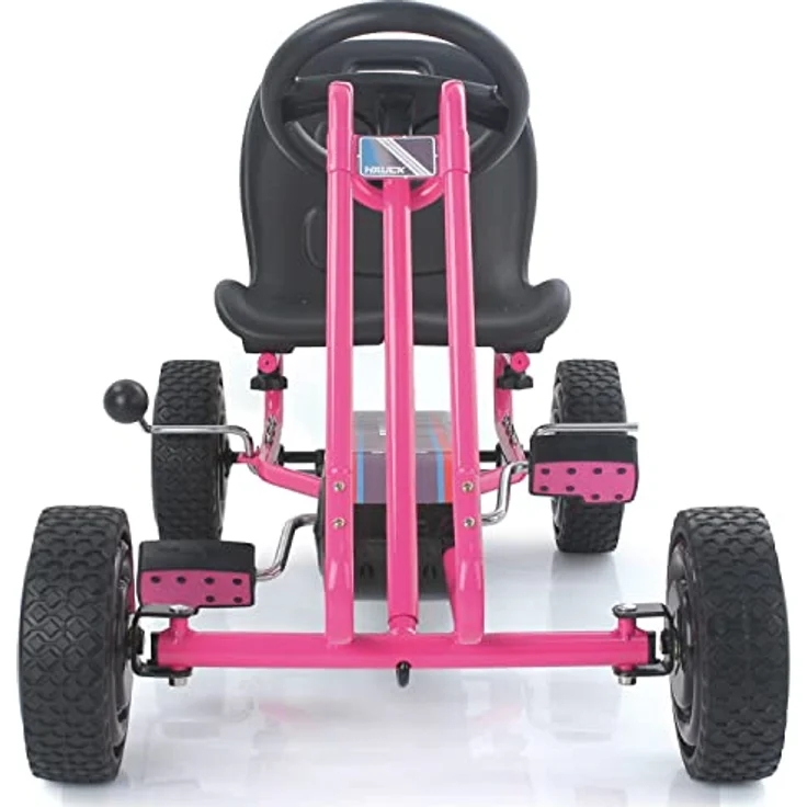 Hauck GoKart Lightning, Tretfahrzeug für Kinder von 4-8 Jahren, pink, verstellbarer Schalensitz, luftgefüllte Reifen, Handbremse – Bild 3