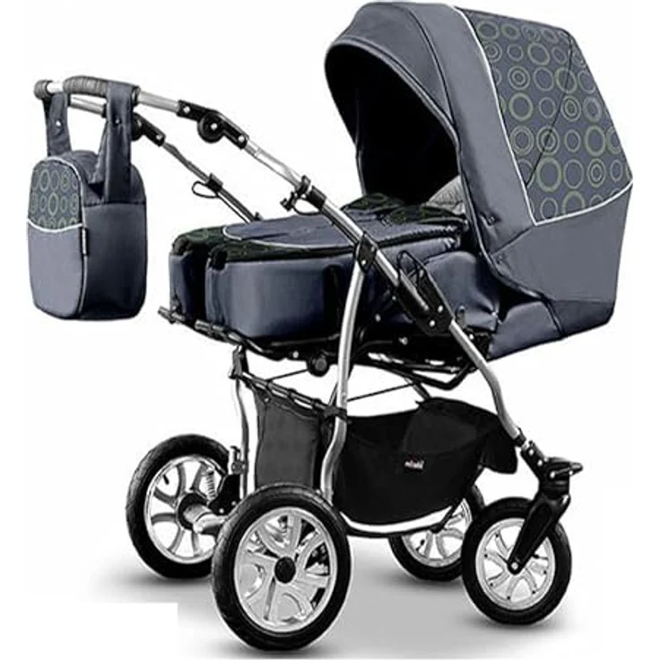 Elcar Zwillingskinderwagen 3 in 1 City Twin inkl. Autositze - Komplettset für 2 Kinder - in 19 Farben – Bild 2