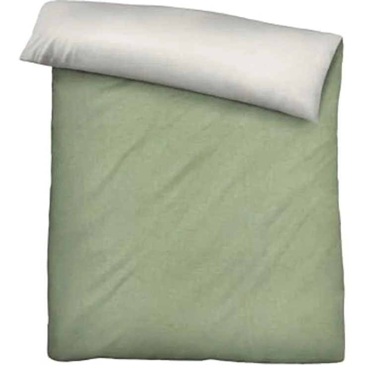 biberna Melange-Flanell Bettwäsche 0840500 Uni, Kinderbettwäsche 200x200 cm + 2x 80x80 cm, pistaziengrün – Bild 2