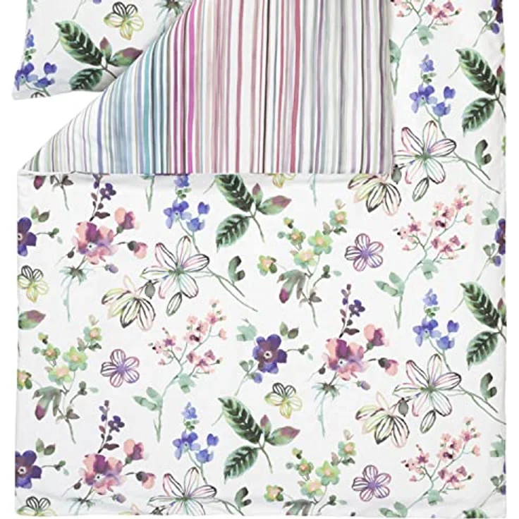 ESTELLA Mako-Satin Bettwäsche Lily Multicolor 1 Bettbezug 135 x 200 cm + 1 Kissenbezug 80 x 80 cm – Bild 3