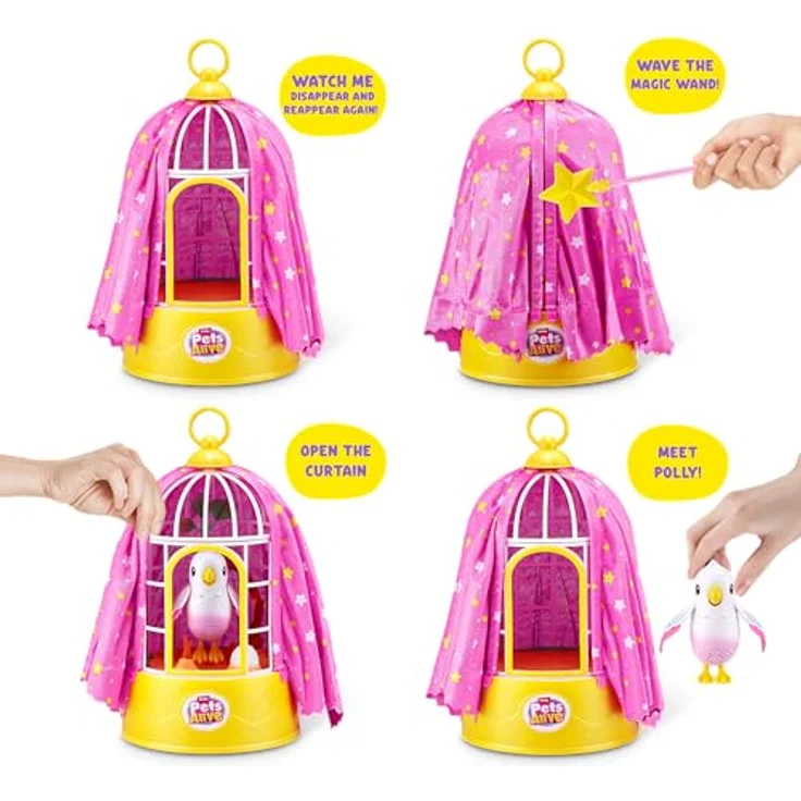 ZURU Pets Alive - Polly the Magic Bird, interaktives Kuscheltier mit Gesang und sprechender Funktion, inkl. Baby-Vogel-Ei – Bild 2