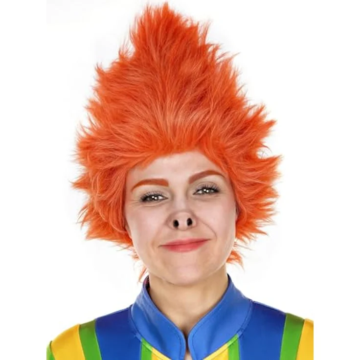 Maskworld Kostüm-Perücke Das Sams – Spitz nach oben zulaufende Wuschelfrisur, orange-rot – Bild 2