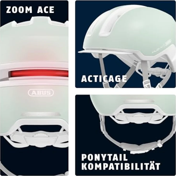 ABUS HUD-Y, Kinderfahrradhelm mit magnetischem aufladbarem LED-Rücklicht und Magnetverschluss, urbanes Design für Damen und Herren – Bild 4