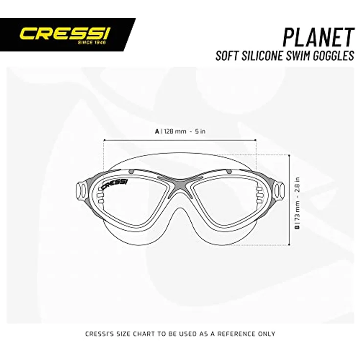 Cressi Unisex Schwimmbrille Planet, klar/blau/schwarz, one size, DE202722 – Bild 5
