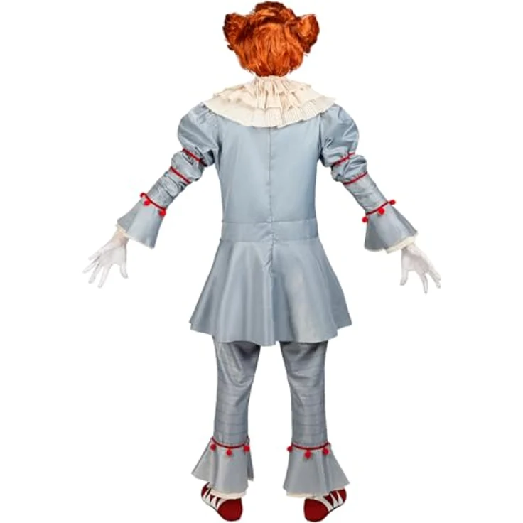 Metamorph ES Kapitel 2 – Pennywise Kostüm, mehrteiliges Clownskostüm mit Oberteil, Hose, Clownskragen und dekorativen Bommeln, XXL – Bild 3