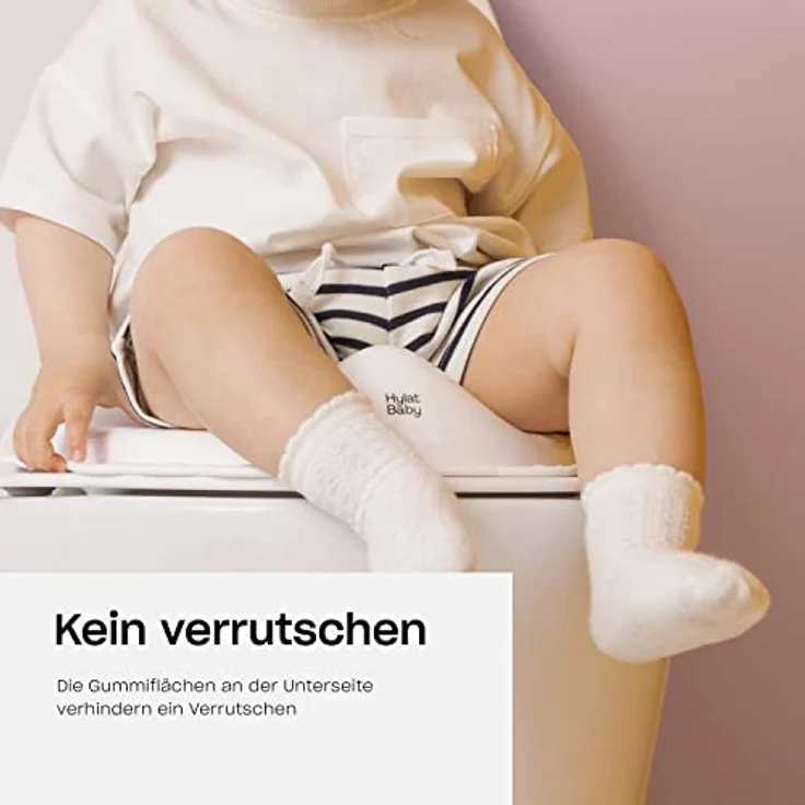 Hylat Baby Toilettensitz Kinder hilfreich beim Toilettentraining, für Mädchen und Jungen, solides Material, Antirutsch Gummi, Farbe:weiß, Motiv:Friends, Marke:Hylat Baby – Bild 2