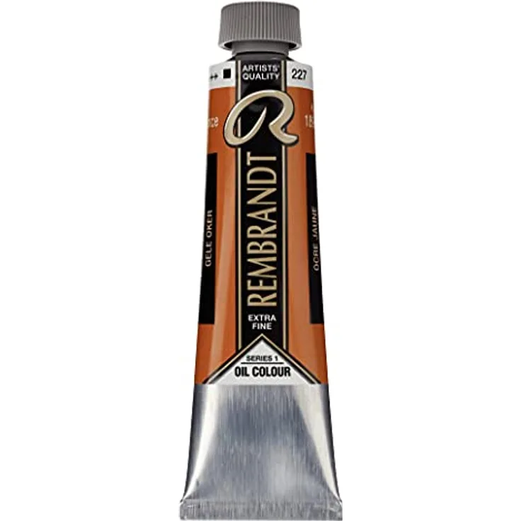 Rembrandt Ölfarbe Tube 40 ml, Gelber Ocker 227, hohe Farbkraft und Lichtechtheit, hergestellt in Holland