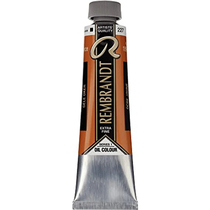 Rembrandt Ölfarbe Tube 40 ml, Gelber Ocker 227, hohe Farbkraft und Lichtechtheit, hergestellt in Holland – Bild 1
