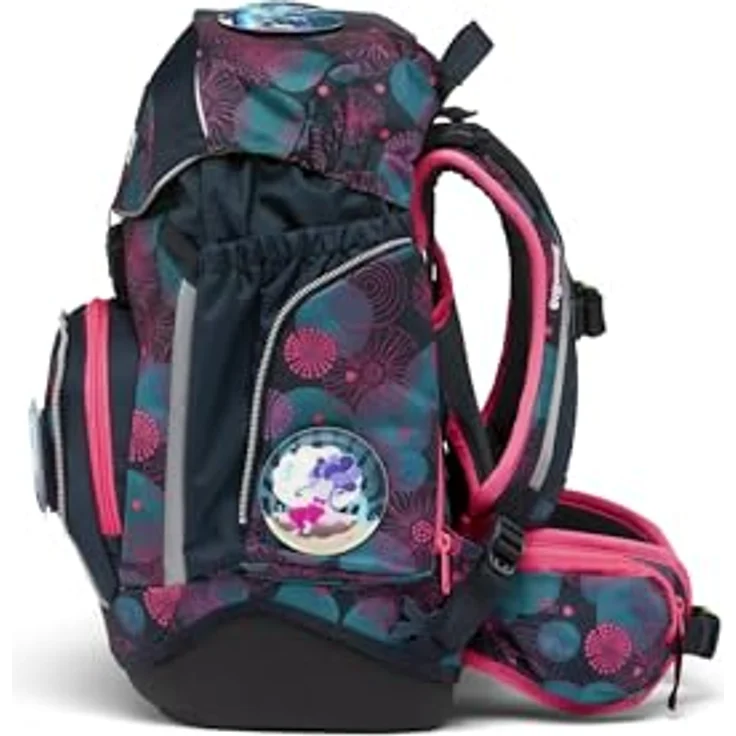 ergobag Schulranzen pack Set (6-tlg.), ergonomischer Rucksack mit recycelten Kletties und Your-Size-System, farbenfrohes Design – Bild 3