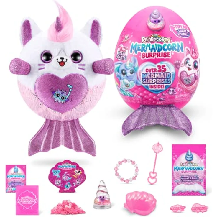 Rainbocorns Mermaidcorn Surprise Serie 7, Meribella Kätzchen, von ZURU, 28 cm Plüschtier, Meerjungfrau Spielzeuge für Mädchen (Kätzchen) – Bild 1