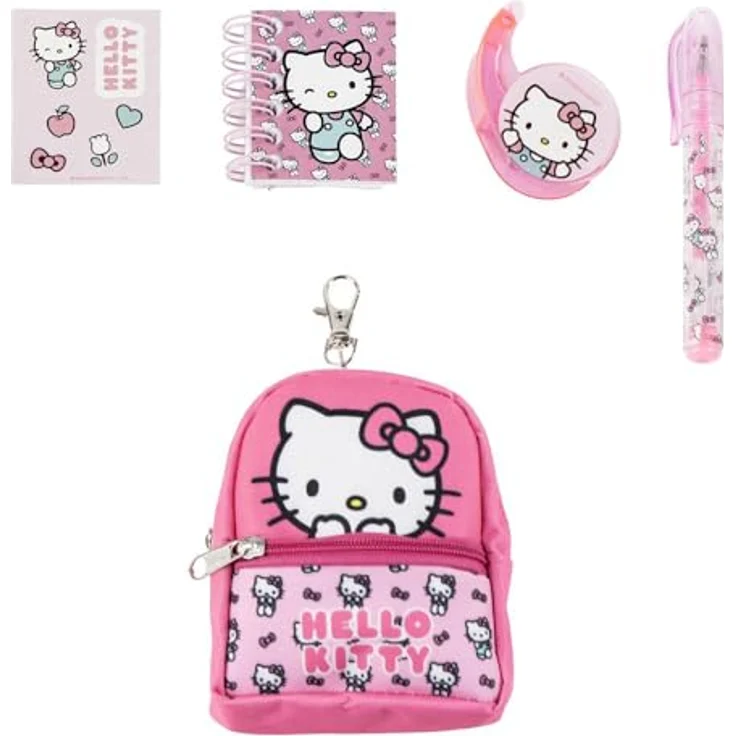 Cerda Hello Kitty Stationery Mini-Rucksack-Set, mit Schreib- und Malutensilien im süßen Design, transparent – Bild 1