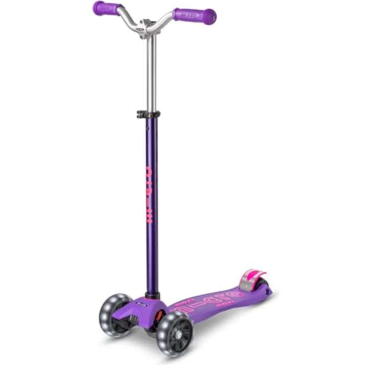 MICRO Maxi micro™ Deluxe Pro LED, Kinder Roller ab 5 Jahren, höhenverstellbar, mit LED-Vorderrädern, purple – Bild 1