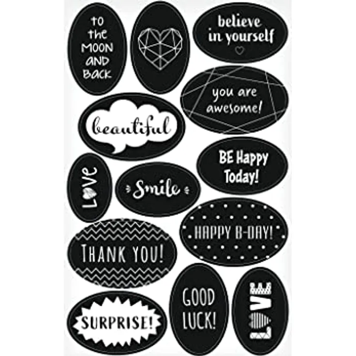 herlitz 50040308 selbstklebende Deko-Sticker Just Black, FSC, 10 x 3 Bogen