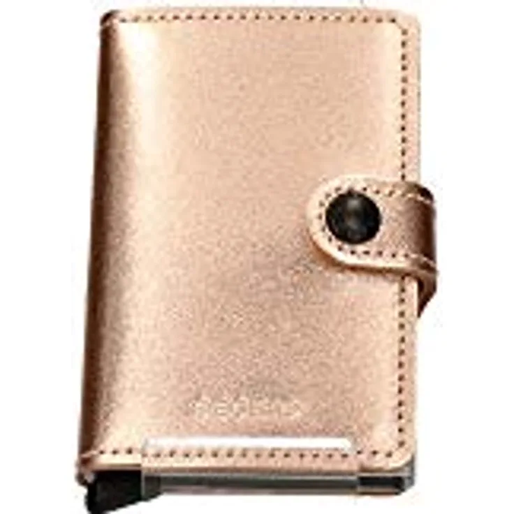 Secrid Mini Geldbörse rosa echtes Leder mit RFID-Schutz für bis zu 12 Karten Metallic Rose Mini