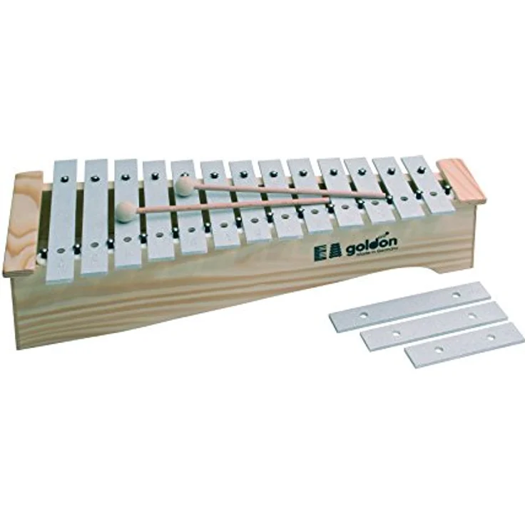 Goldon Alto Glockenspiel 11170, 13 Aluminium Klangplatten, klangrein gestimmt, Resonanzkörper aus Fichtenholz – Bild 2