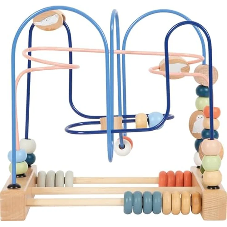 Small Foot Motorikschleife „Arctic“ aus FSC® 100%-zertifiziertem Holz, Motorikspielzeug für Kinder ab 1 Jahr, 12442, Vielseitiges Motorikspielzeug mit 3 Motorikschleifen und Tierportraits, bunt – Bild 4