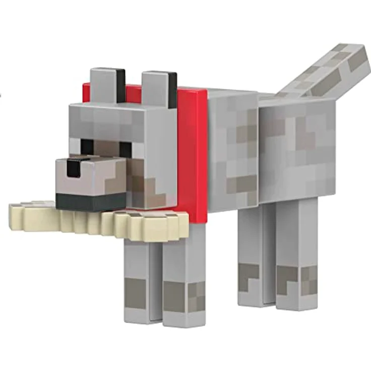 MINECRAFT Diamond Collection - Wolf Actionfigur mit beweglichen Gelenken und individuell gefertigtem Zubehör, für Sammler und Fans der einzigartigen Pixelwelt, ca. 14 cm groß, HLN41 - Preisvergleich – Bild 2
