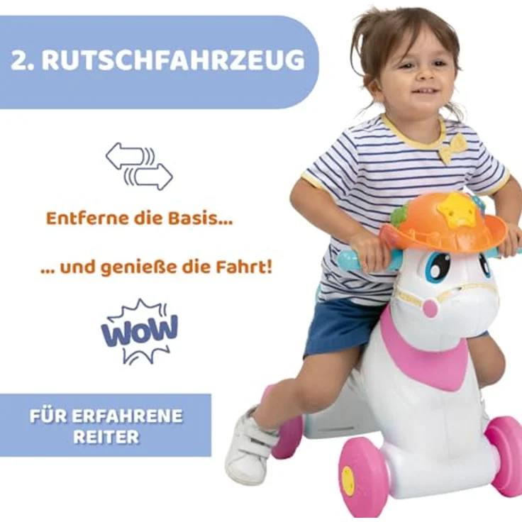 Chicco Miss Baby Rodeo, interaktives Schaukelpferd mit Soundeffekten für Mädchen, max. 25 kg, Lernspielzeug für Kinder 1-3 Jahre – Bild 4