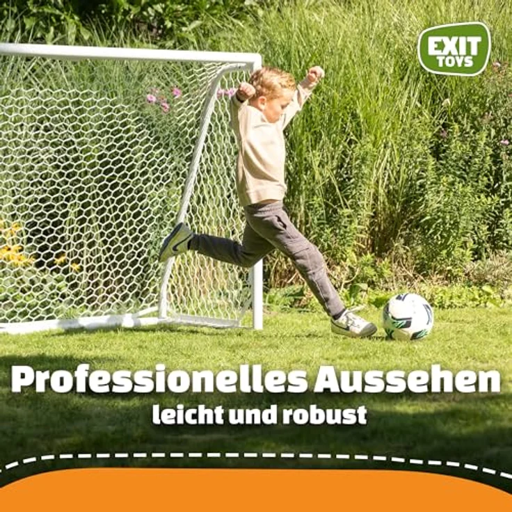 EXIT Scala Aluminium-Fußballtor, 180x120cm, Leichtgewicht, Rostfreies Aluminium, Professionelles Gartenfußballtor, PVC-frei, Weiß – Bild 2