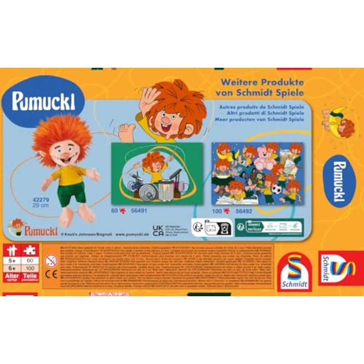 Schmidt Spiele 56491 Pumuckl spielt Schlagzeug, 60 Teile Kinderpuzzle, bunt – Bild 3