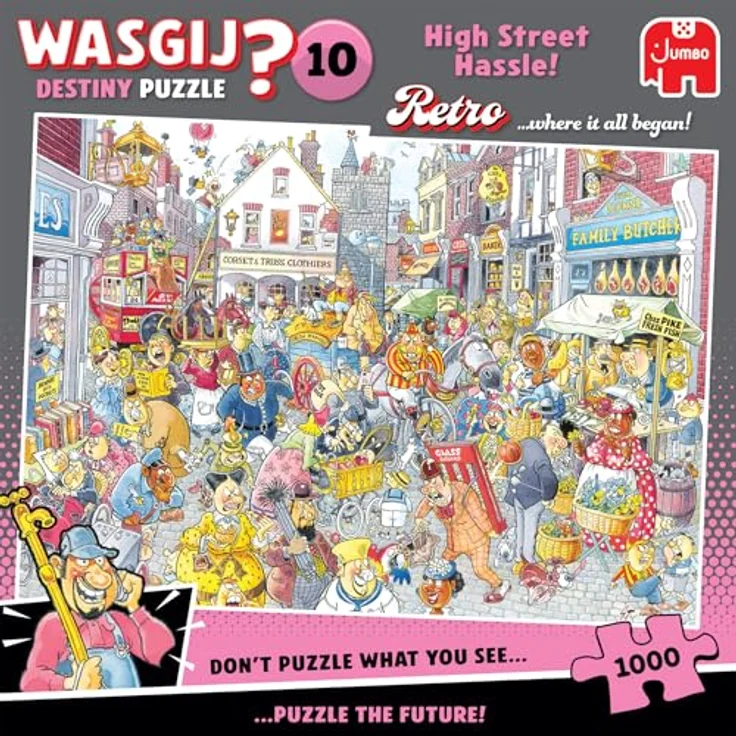 Jumbo Wasgij Retro Destiny 10 - Ärger auf der Haupstraße!, Erwachsenenpuzzle mit 1000 Teilen, Puzzle mit fiktiver Zukunftsvision – Bild 4
