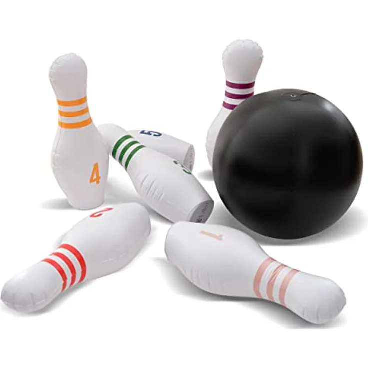 Ocean 5 Aufblasbares riesen Bowling-Spiel | Bowling Set für Kinder | 1 Bowling Ball mit sechs 68,5cm hohen Bowlingkegeln | inklusive Pumpe und Reparaturflicken | aufblasbares Kegelspiel | Outdoor Game – Bild 1