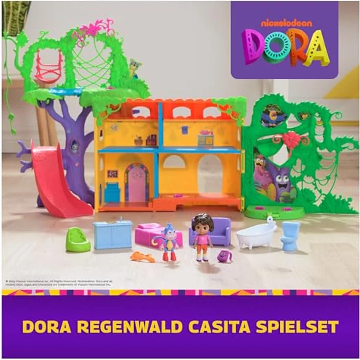 Spin Master 76563 DTE Dora - Casita Spielset mit 7 Spielbereichen, inklusive Figuren von Dora und Boots, Geräuschen aus der Show und exklusiven Sammlerkarten – Bild 2