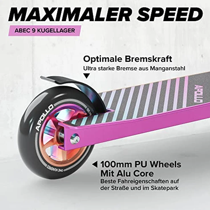 Apollo Stuntscooter Genius Pro, Stunt Scooter Kinder Freestyle Kickscooter in trendigen Farben – Bild 5