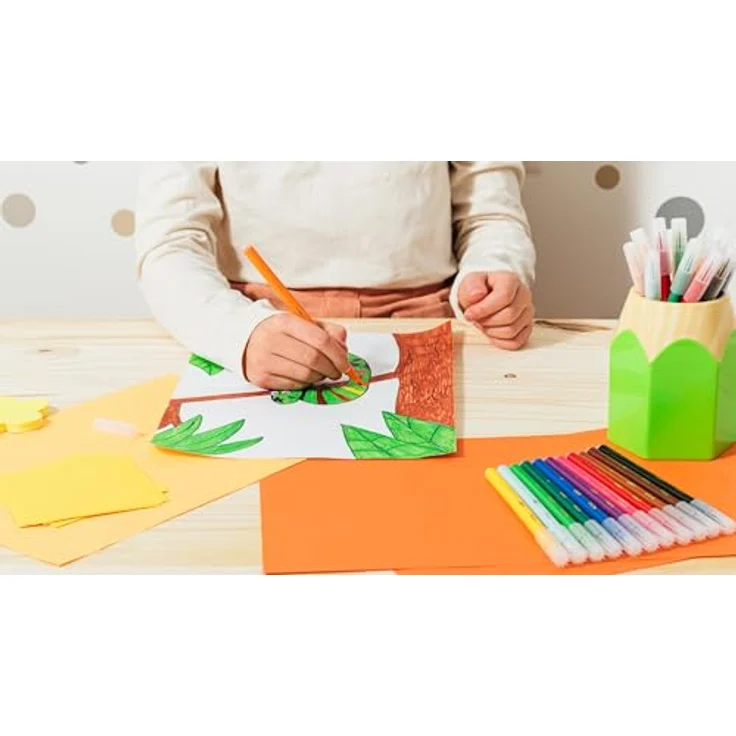 BIC Fasermaler KIDS Visa, 12er Set mit wasserbasierter Tinte, feiner Rundspitze, auswaschbar, austrocknungssicher – Bild 8