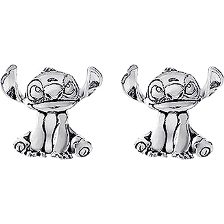 Disney Lilo & Stitch Silver Plated Stitch Stud Earrings, kinderfreundlich und robust für intensives Spiel