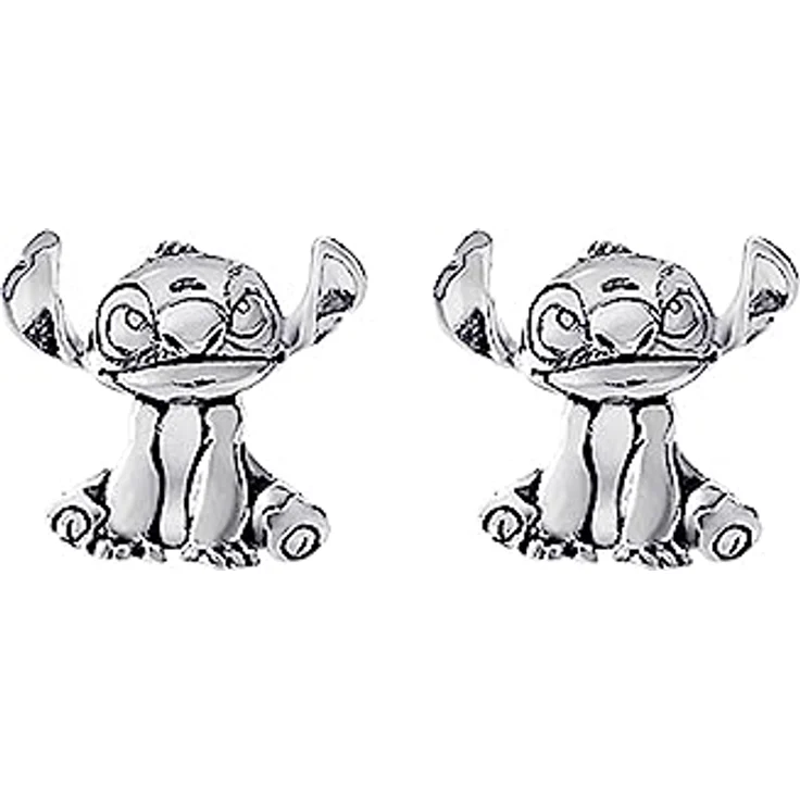 Disney Lilo & Stitch Silver Plated Stitch Stud Earrings, kinderfreundlich und robust für intensives Spiel – Bild 1