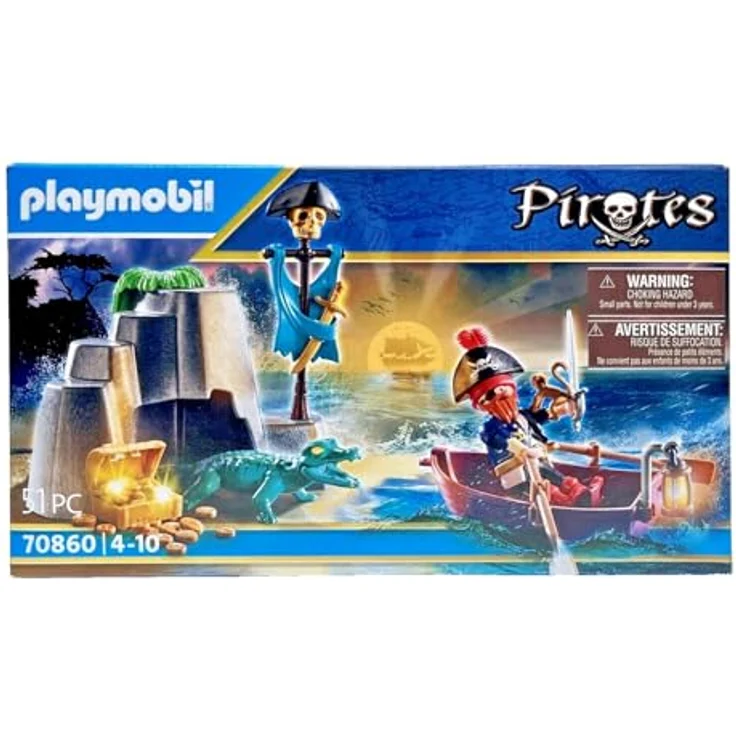 PLAYMOBIL® 70860 - Pirates - Piraten-Schatzversteck mit ca. 7,5m großer Spielfigur und Schatztruhe Gold – Bild 1